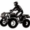 Attack Graphics Rider Decals 4x4 ATV 3.5" X 3.75" White