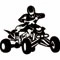 Attack Graphics Rider Decals Quad High Speed 3.0" X 3.75 White