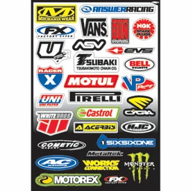 Factory Effex Sponsor Sticker Kit C-3 3 Factory Effex Sponsor Sticker Kit C-3